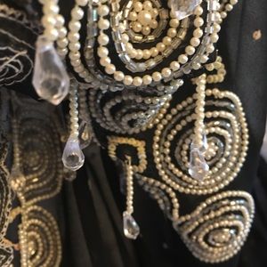 Sari saree with vintage opalescent beading